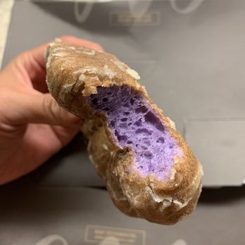 Liliha Bakery - Inside the poi mochi donut - beautiful purple color! - Bakeries Near Me - Honolulu, Hawaii