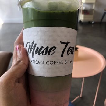 Muse Tea - Pink matcha - Bubble Tea Near Me - Houston, Texas