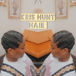 Protective style on relaxed hair! This is a tie down get up and go hairstyle!