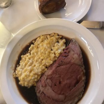 Broadway Prime - Select cut of the prime rib with creamed corn and some pastry - Steakhouses Near Me - Burlingame, California Broadway Prime - Select cut of the prime rib with creamed corn and some pastry - Steakhouses Near Me - Burlingame, California