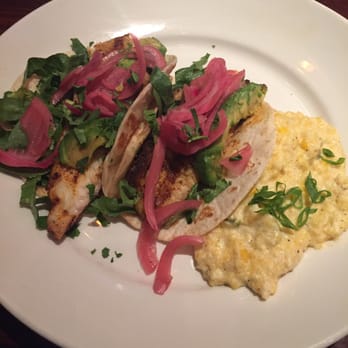 Marlow's Tavern - Blacken Fish Tacos with side Jalapeño grits - New American Near Me - Marietta, Georgia Marlow's Tavern - Blacken Fish Tacos with side Jalapeño grits - New American Near Me - Marietta, Georgia