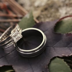 Jewelry Artisans - Custom engagement ring and wedding band.  Men's wedding band also purchased at Jewelry Artisans