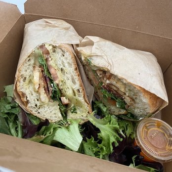 Soul Grind Coffee Roasters - Chicken Club & Pesto sandwich + salad - Coffee & Tea Near Me - Pacifica, California Soul Grind Coffee Roasters - Chicken Club & Pesto sandwich + salad - Coffee & Tea Near Me - Pacifica, California