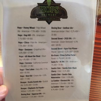 Hops Brewery - Menu - Breweries Near Me - Los Ranchos de Albuquerque, New Mexico