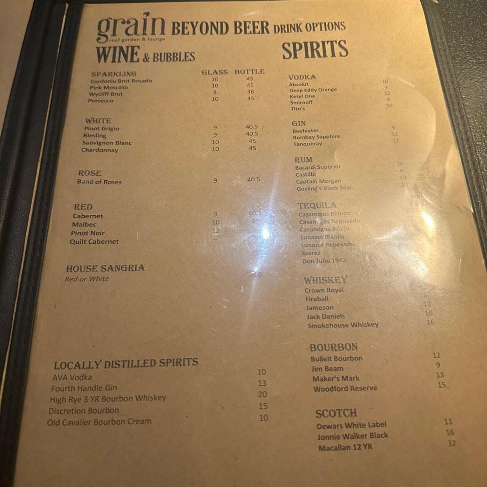 Grain - Menu - Beer Gardens Near Me - Norfolk, Virginia