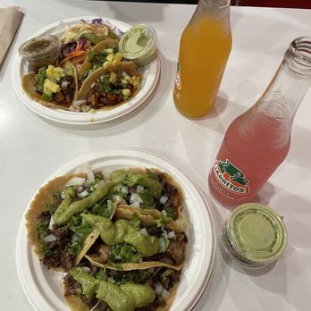 Pablito's Tacos - Top: 3 pastor tacos, 1 shrimp taco Bottom: 2 asada tacos, 2 chicharron tacos - Peruvian Near Me - Burbank, California Pablito's Tacos - Top: 3 pastor tacos, 1 shrimp taco Bottom: 2 asada tacos, 2 chicharron tacos - Peruvian Near Me - Burbank, California