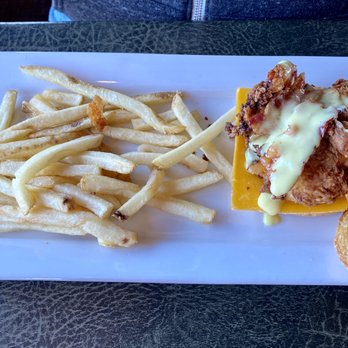 Ruby Tuesday - A chicken sandwich with fries - Burgers Near Me - Indiana, Pennsylvania