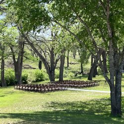 Meyer Inn on Cypress Creek - View of the seating for the wedding, a beautiful backdrop.