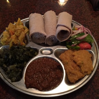 Elephant Walk - Veggie combo, $11! Perhaps the BEST Ethiopian food I've eaten! - Ethiopian Near Me - Cincinnati, Ohio