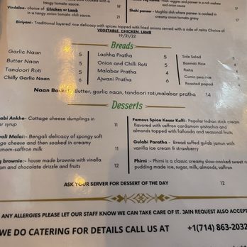Spice Social - Dessert menu - Indian Near Me - Fullerton, California