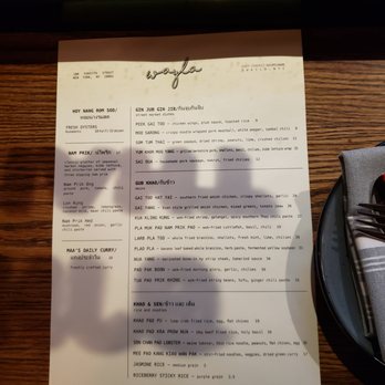 Wayla - Menu - Thai Near Me - New York, New York