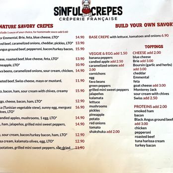 Sinful Crepes - Savory crepe menu - Waffles Near Me - Boynton Beach, Florida Sinful Crepes - Savory crepe menu - Waffles Near Me - Boynton Beach, Florida