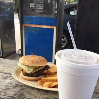 T-Rays - Burger, fries, gas pump! Gotta love it - American Near Me - Fernandina Beach, Florida