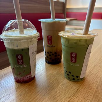 Gong cha - Strawberry matcha, matcha latte w/ pearls, brown sugar milk - Bubble Tea Near Me - New Westminster, British Columbia Gong cha - Strawberry matcha, matcha latte w/ pearls, brown sugar milk - Bubble Tea Near Me - New Westminster, British Columbia