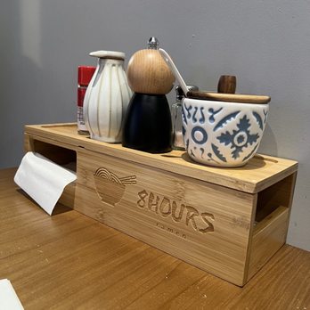 8 Hours Ramen - Napkin and straws inside wooden box container - Ramen Near Me - Elk Grove, California 8 Hours Ramen - Napkin and straws inside wooden box container - Ramen Near Me - Elk Grove, California