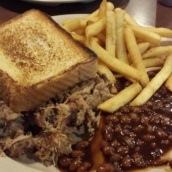 Danny's Bar-B-Que - Pork and turkey with beans and fries - Barbeque Near Me - Cary, North Carolina