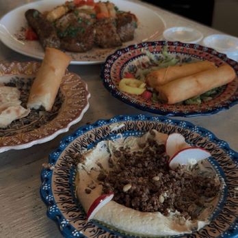 Jamilie Syrian Kitchen - Hummus bil lahme, cheese rolls, and mixed grill - Syrian Near Me - Gettysburg, Pennsylvania Jamilie Syrian Kitchen - Hummus bil lahme, cheese rolls, and mixed grill - Syrian Near Me - Gettysburg, Pennsylvania