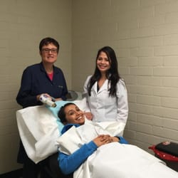 Dr Woll and Lesly Boayes PA after laser procedure