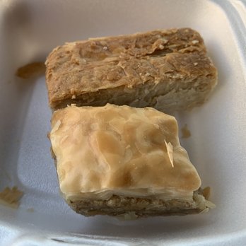 Falafel Stop - 2 cashew fingers and a square of the walnut baklava. Both are good. - Falafel Near Me - Melbourne, Florida