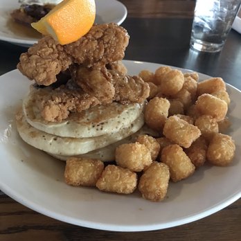 Tonic - Chicken and Pancakes with Tater Tots - New American Near Me - Washington, DC, District of Columbia Tonic - Chicken and Pancakes with Tater Tots - New American Near Me - Washington, DC, District of Columbia