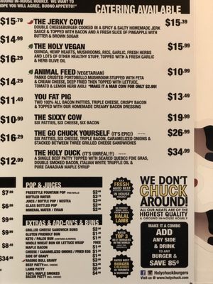 Menu photo 1 Holy Chuck Toronto, ON
