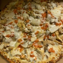 Zio's Pizza - Veggie pizza. Thin crust