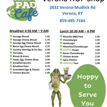 HOP Shops - Hop in to our Lily Pad Cafe and try the Hopper Burger or Hopping Tacos. #yum - Gas Stations Near Me - Verona, Kentucky HOP Shops - Hop in to our Lily Pad Cafe and try the Hopper Burger or Hopping Tacos. #yum - Gas Stations Near Me - Verona, Kentucky