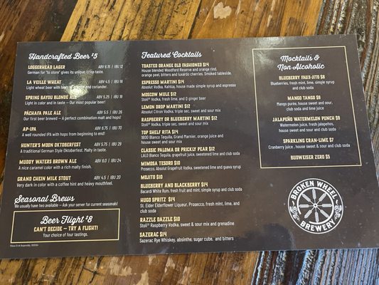 Menu photo 2 Broken Wheel Brewery Marksville, LA Menu photo 2 Broken Wheel Brewery Marksville, LA
