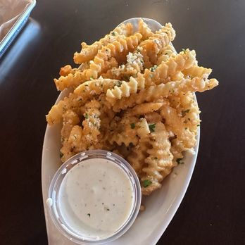 American Grub - Garlic Parmesan fries with house ranch good size for 2 to share - Burgers Near Me - Tustin, California