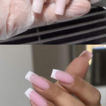 Yarco Studio - russian manicure with white french design - Nail Salons Near Me - Mountain View, California