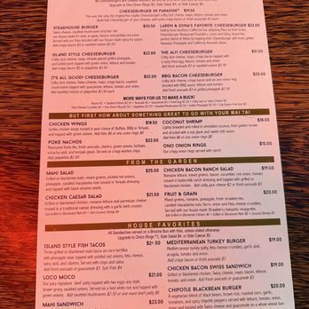 Cheeseburger In Paradise - Menu picture - Burgers Near Me - Honolulu, Hawaii Cheeseburger In Paradise - Menu picture - Burgers Near Me - Honolulu, Hawaii