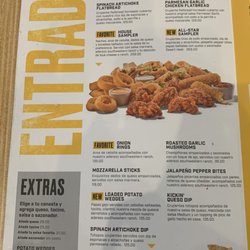 Buffalo Wild Wings - Menú - Samplers