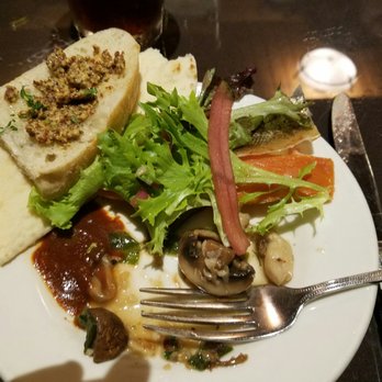 Spotted Dog - Cacophony of apps on my plate. Smoked trout with ample mustard. Mushrooms. Possibly some brie somewhat. All delicious. - American Near Me - Springdale, Utah Spotted Dog - Cacophony of apps on my plate. Smoked trout with ample mustard. Mushrooms. Possibly some brie somewhat. All delicious. - American Near Me - Springdale, Utah