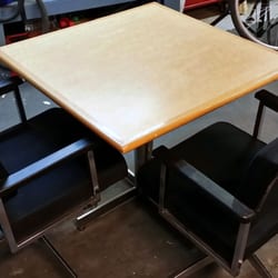 Lion Surplus - Table and Chairs, all purchased for $50 total. This is a shot before I restored them.
