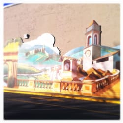 Bank of America Financial Center - The mural marks the bank from Dean Street.