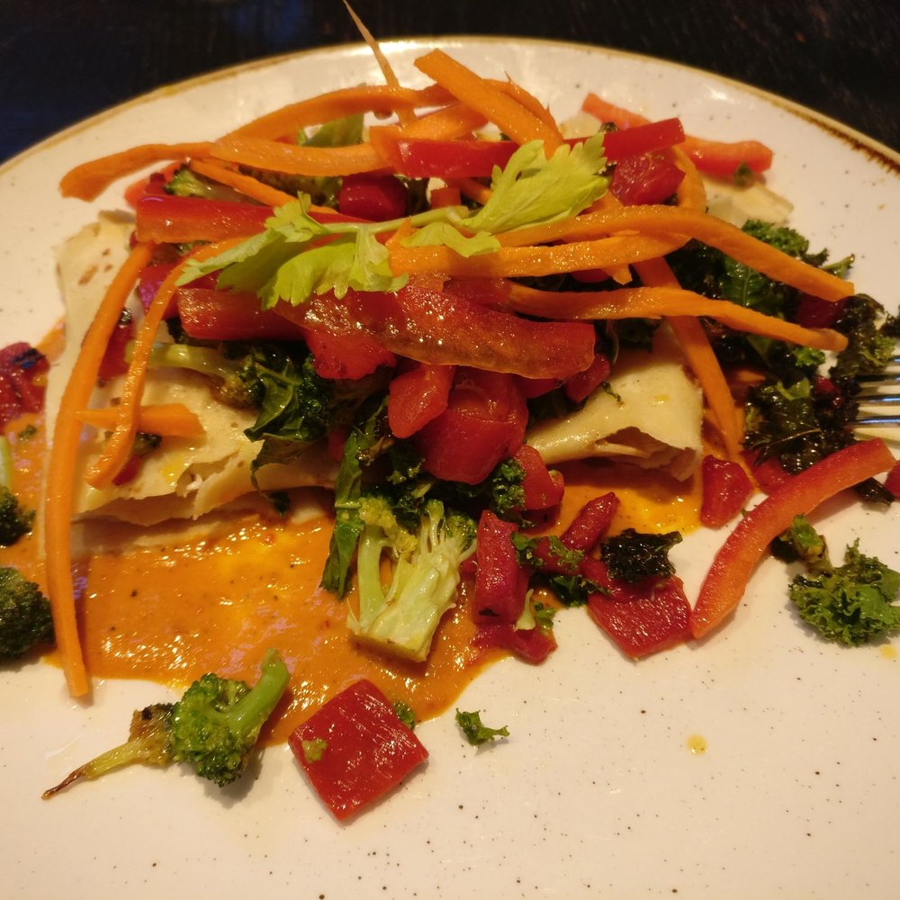 The Commoner - veggie for bf. The kale was a bit too greasy. The sauce was good. Didnt really like the texture of.the rice crepe. Other veggies were fine. - New American Near Me - Pittsburgh, Pennsylvania The Commoner - veggie for bf. The kale was a bit too greasy. The sauce was good. Didnt really like the texture of.the rice crepe. Other veggies were fine. - New American Near Me - Pittsburgh, Pennsylvania