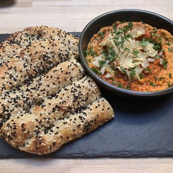 Arcana - red pepper hummus with bread made in-house - Nurseries & Gardening Near Me - San Francisco, California Arcana - red pepper hummus with bread made in-house - Nurseries & Gardening Near Me - San Francisco, California