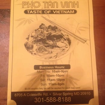 Pho Tan Vinh - Vietnamese Near Me - Silver Spring, Maryland Pho Tan Vinh - Vietnamese Near Me - Silver Spring, Maryland