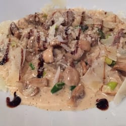 Massimo - Risotto Salsiccia- sausage-mushroom risotto with Parmesan cheese, cream sauce and balsamic drizzle. Yum!