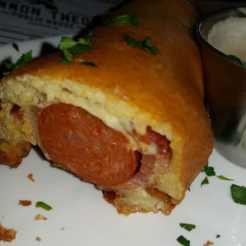 Common Theory - Garlic Bacon Corn Dog - Gastropubs Near Me - San Diego, California Common Theory - Garlic Bacon Corn Dog - Gastropubs Near Me - San Diego, California