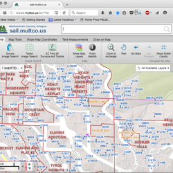 John B Yeon - Each blue dot is a survey. You can see the survey image on your browser by looking it up with the survey number