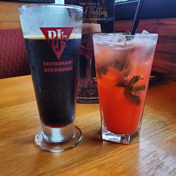 BJ's Restaurant & Brewhouse - Tatonka stout and a strawberry mojito - New American Near Me - Valley Stream, New York BJ's Restaurant & Brewhouse - Tatonka stout and a strawberry mojito - New American Near Me - Valley Stream, New York