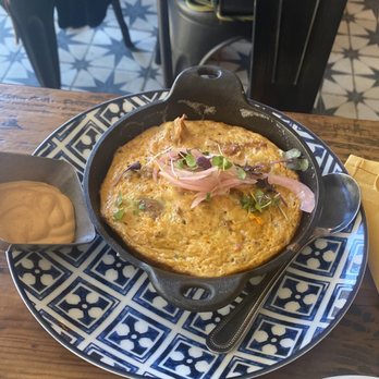 Bésame - Tortilla Espanola (Baked omelette, chorizo, potatoes, pico, chipotle mayo) - Tapas/Small Plates Near Me - New Orleans, Louisiana Bésame - Tortilla Espanola (Baked omelette, chorizo, potatoes, pico, chipotle mayo) - Tapas/Small Plates Near Me - New Orleans, Louisiana