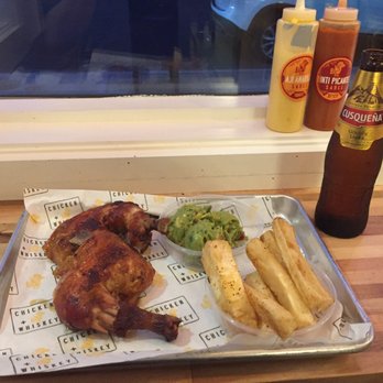 Chicken + Whiskey - Half chicken dark, yuca fries and something called guasecaca - Venezuelan Near Me - Washington, DC, District of Columbia Chicken + Whiskey - Half chicken dark, yuca fries and something called guasecaca - Venezuelan Near Me - Washington, DC, District of Columbia