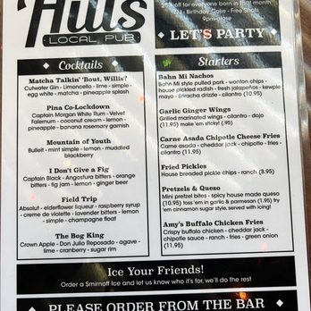 The Hills Pub - Menu side 2 - Pubs Near Me - La Mesa, California