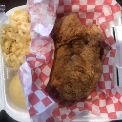 Louisiana Heaven - Fried Red Snapper, Mac & Cheese, Corn Bread Muffin, Fries yummy