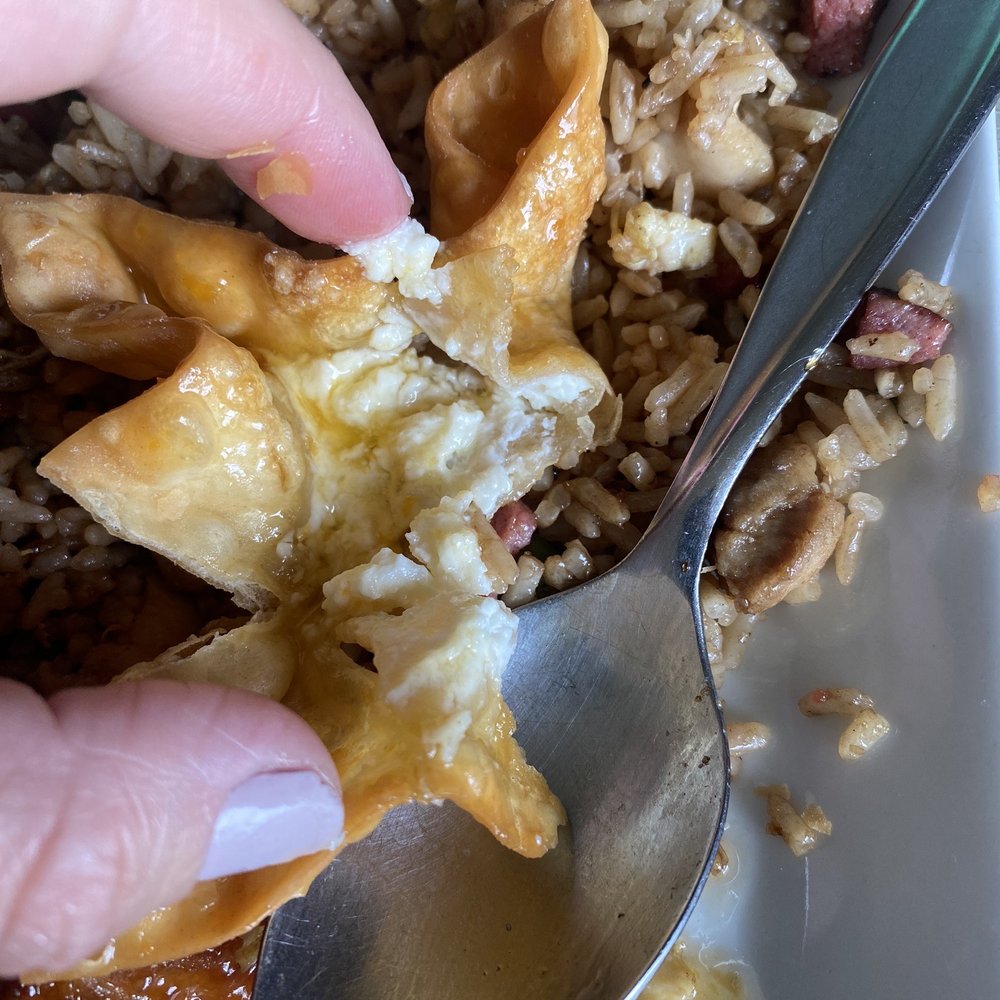 Crab Rangoon (4), combination fried rice
