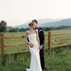 Lovely Bride - Katelyn wearing our Louvienne 'Kiandra' gown