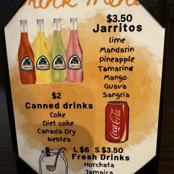 La Vaca Mexicana - Drink menu (pop, fresh drinks) - Mexican Near Me - Ottawa, Ontario