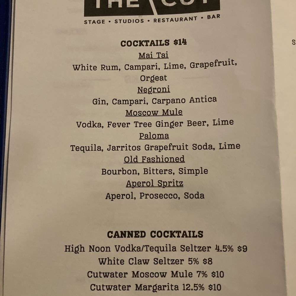 The Cut - Bar Menu - Music Venues Near Me - Gloucester, Massachusetts The Cut - Bar Menu - Music Venues Near Me - Gloucester, Massachusetts